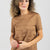 WOMEN'S CAMEL KNITTED BLOUSE