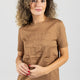 WOMEN'S CAMEL KNITTED BLOUSE