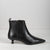 BLACK LEATHER ANKLE BOOT WOMEN