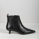 BLACK LEATHER ANKLE BOOT WOMEN