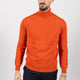 Rollkragenpullover für Herren in Orange mit Kardierung