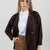 WOMEN'S BROWN KNIT JACKET