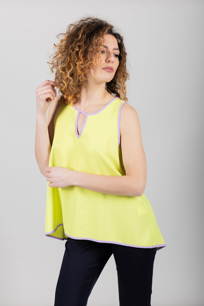  Lucky Lu Top Lungo Donna Lime Lilla