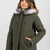 MILITARY GREEN SHORT PARKA WOMEN