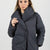 WOMEN'S BLACK HOODED DOWN JACKET