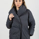 WOMEN'S BLACK HOODED DOWN JACKET