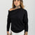 ASYMMETRIC BLACK WOMEN'S SWEATER