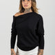 ASYMMETRIC BLACK WOMEN'S SWEATER