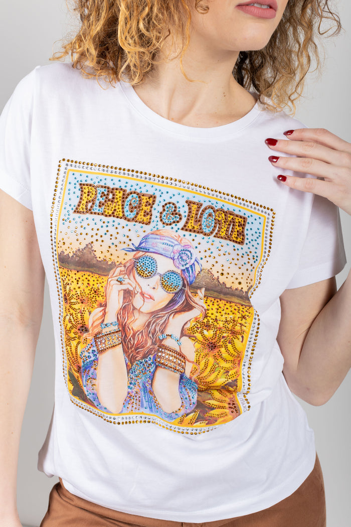  Lucky Lu T-shirt Peace & Love Donna 2