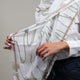 WHITE/FANTASY COTTON SHAWL FOR WOMEN