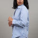 WOMEN'S BLUE/WHITE COTTON SHIRT