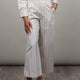 WOMEN'S WHITE/SAND COTTON TROUSERS