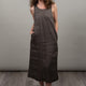 DARK GREEN LINEN DRESS WOMEN