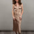 WOMEN'S CAMEL ACETATE DRESS