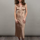 WOMEN'S CAMEL ACETATE DRESS