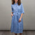 WOMEN'S BLUE LINEN DRESS